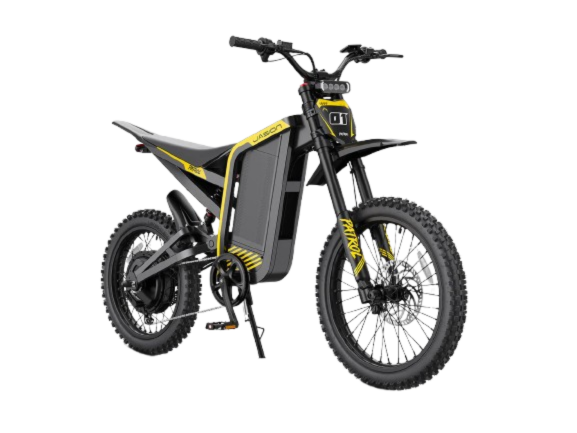 Man on dirt bike going downhill