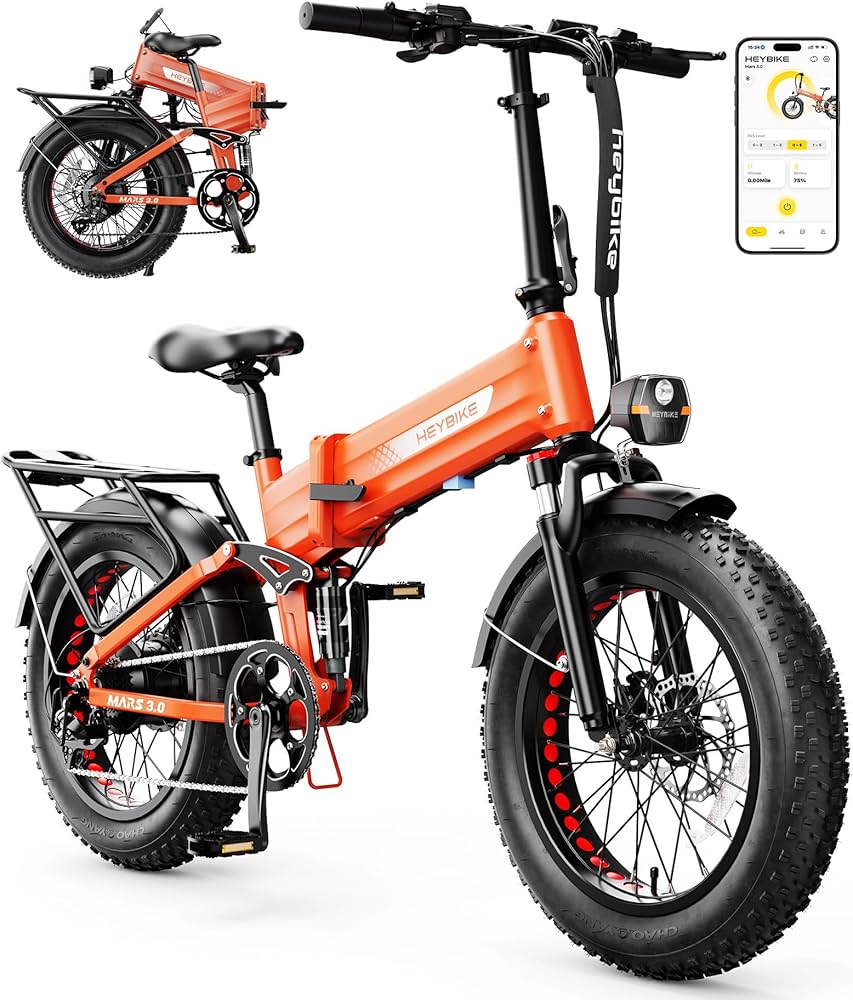 HeyBike Mars 3.0 Vivid Orange White Background