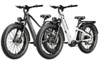 Heybike Alpha Pearl White and Galaxy Black White Background