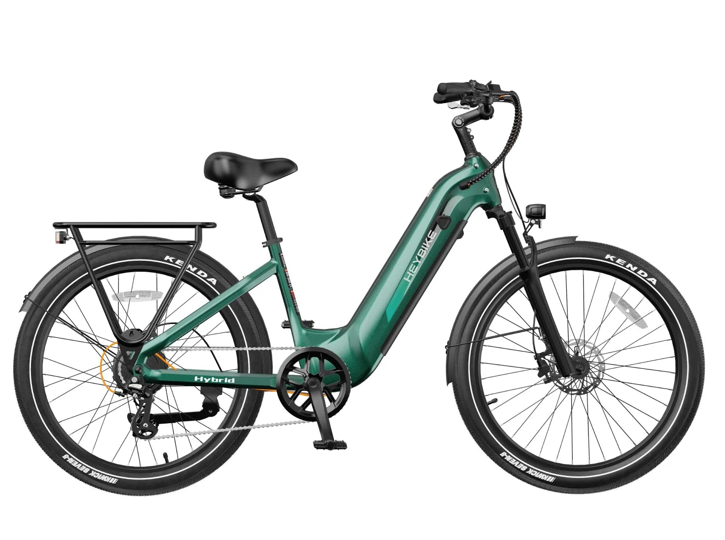 Heybike Hybrid Emerald Green White Background