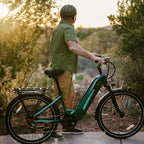 Heybike Hybrid Emerald Green Outdoors Background