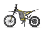 Electric bike with a black and yellow design on a white background