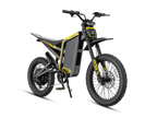 Black and yellow electric bike on a white background