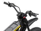 Close-up of an electric bike handlebar with control buttons on a white background