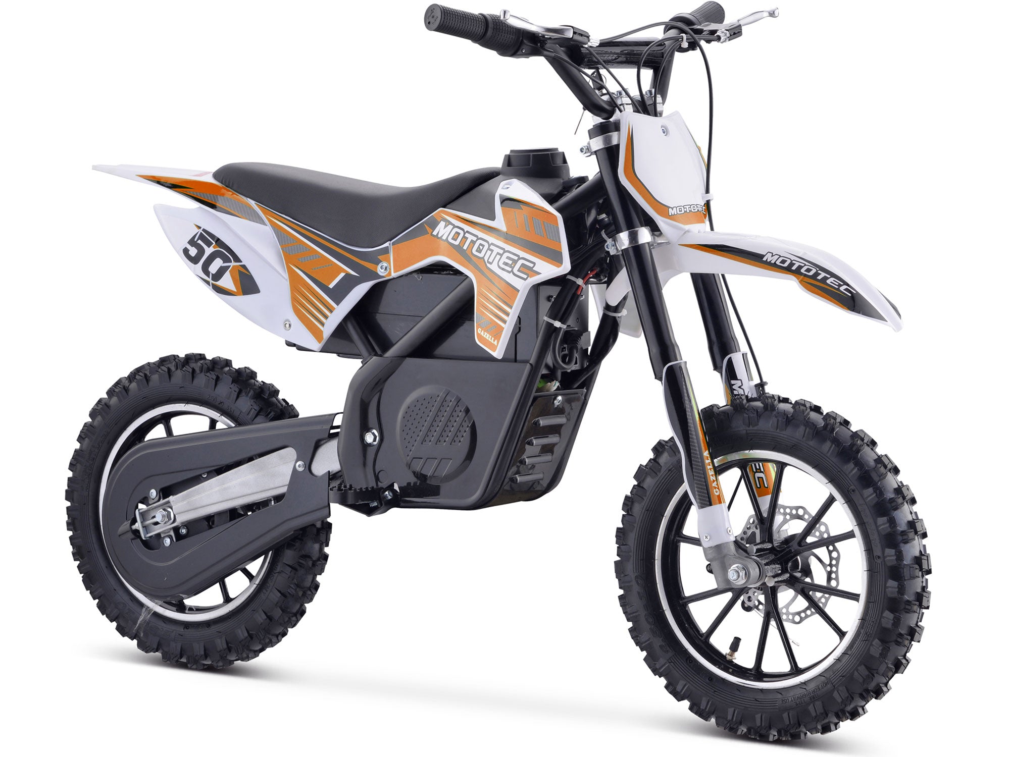 Children's electric dirt bike with 'Mototec' branding on a white background
