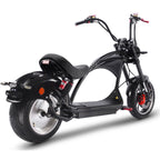 Black MotoTec electric scooter with red accents on a white background