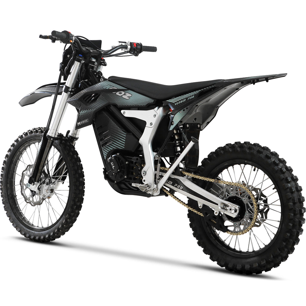 Black electric motorcycle on a white background