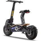 Black electric scooter with decorative elements