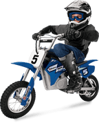 kid riding Razor Dirt Rocket MX350 electric dirt bike