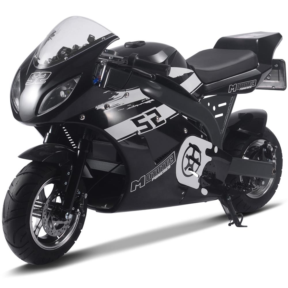 Black motorcycle model on a white background