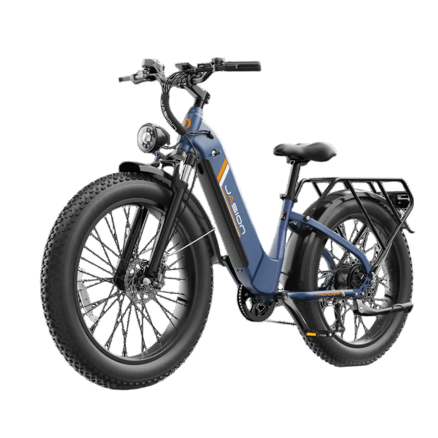Thunder e Bike Front View Alpine Blue White Background