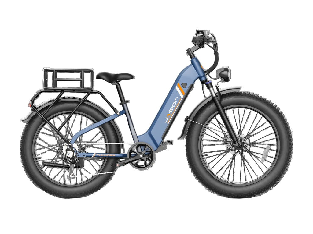 Thunder e Bike Alpine Blue Side View White Background