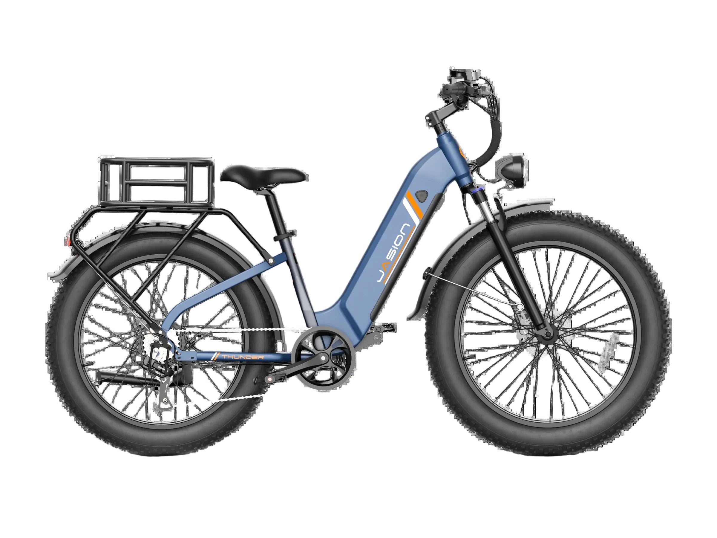 Thunder e Bike Alpine Blue Side View White Background