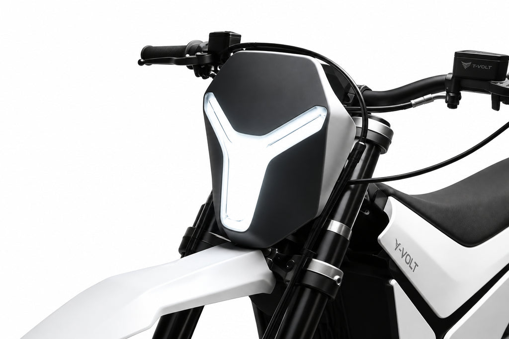 Yvolt Surge V White Headlight on a white background.