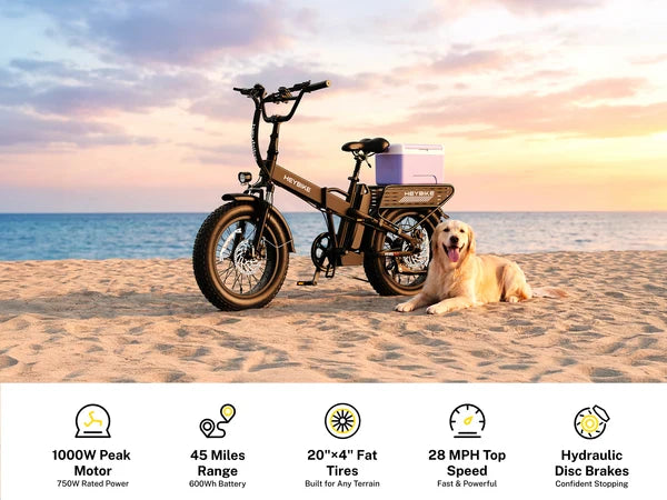 Heybike Mars 2.5 electric bike outdoor background. 